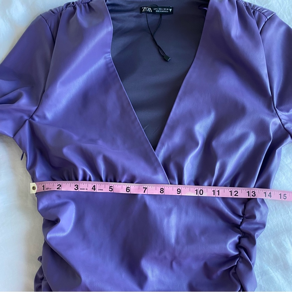 Zara Faux Leather Dress Long Sleeves in Purple - Picture 13 of 16